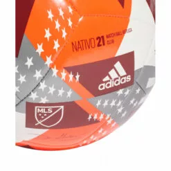 Adidas Mls Club Soccer Ball White/ Silver/ Red replica size 3 5 Adidas Mls Club Soccer Ball White/ Silver/ Red replica size 3 -Sportwheels Outlet Store image 10958