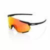 100% Racetrap Sunglasses, Soft Tact Black frame - HiPER Red Multilayer Mirror Lens