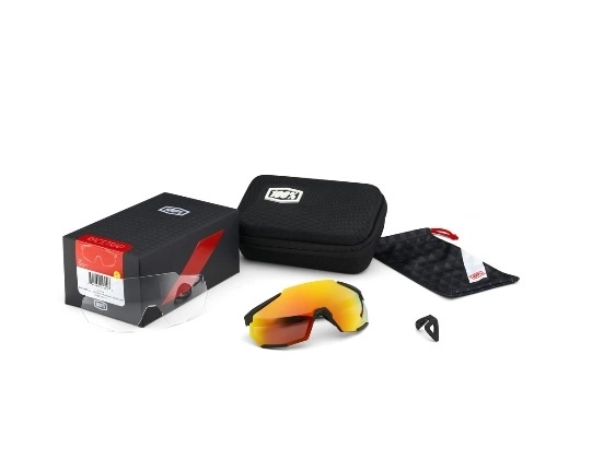 100% Racetrap Sunglasses, Soft Tact Black frame - HiPER Red Multilayer Mirror Lens 4 100% Racetrap Sunglasses, Soft Tact Black frame - HiPER Red Multilayer Mirror Lens - Image 4