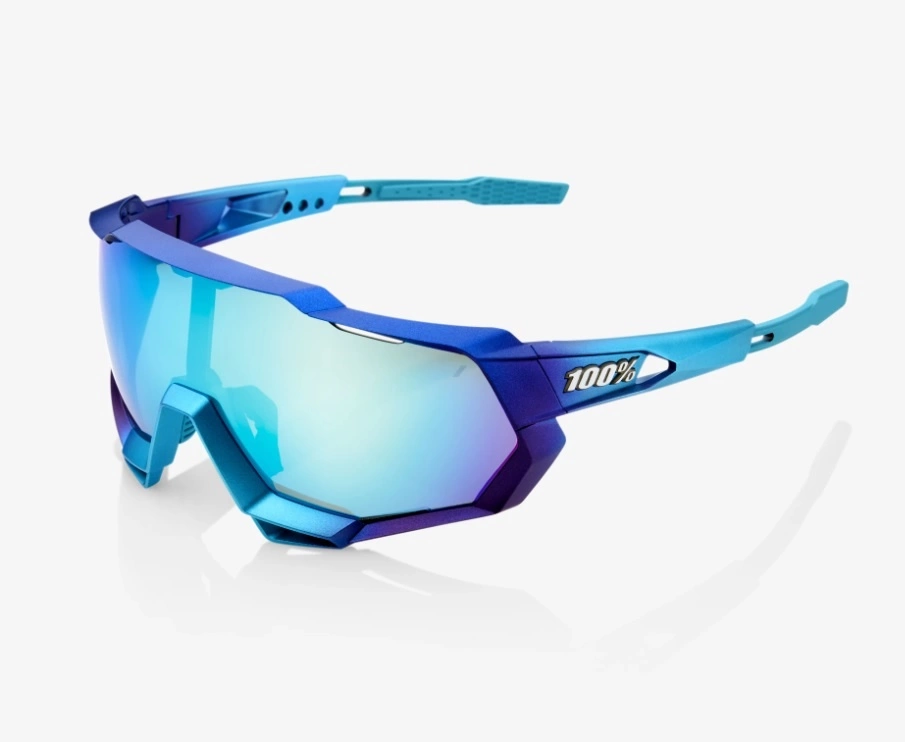 100% SpeedTrap Sunglasses, Matte Metallic Into the Fade frame - Blue Topaz Multilayer Mirror Lens 2 100% SpeedTrap Sunglasses, Matte Metallic Into the Fade frame - Blue Topaz Multilayer Mirror Lens - Image 2