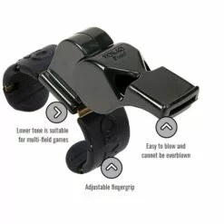 FOX 40 PEARL WHISTLE OFFICIAL FINGERGRIP BLACK