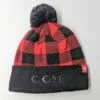 CCM POM KNIT BLACK PLAID TOQUE OSFA