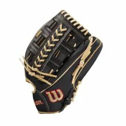2021 Wilson A2000 1800 12.75" SuperSkin Outfield Baseball Glove Black/Black/Blonde -Sportwheels Outlet Store image 4643