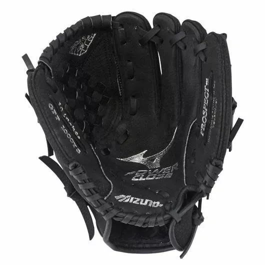 MIZUNO PROSPECT SERIES POWERCLOSE BASEBALL GLOVE 10" BLACK RHT 2 MIZUNO PROSPECT SERIES POWERCLOSE BASEBALL GLOVE 10" BLACK RHT - Image 2