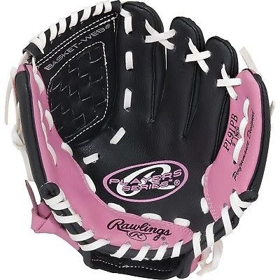 RAWLINGS PLAYERS T-BALL GLOVE PL91 9" LHT - PINK/BLACK 2 RAWLINGS PLAYERS T-BALL GLOVE PL91 9" LHT - PINK/BLACK - Image 2
