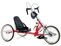 Hand Powered Recumbent Tricycle Front Wheel Drive, 7-Speed