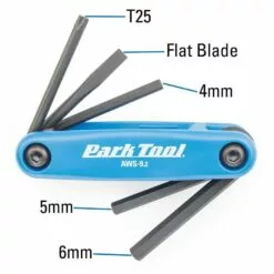 Park Tool, AWS-9.2, Folding screwdriver/ hex wrench set, 4mm, 5mm, 6mm, Flat blade and T25 -Sportwheels Outlet Store image 7677