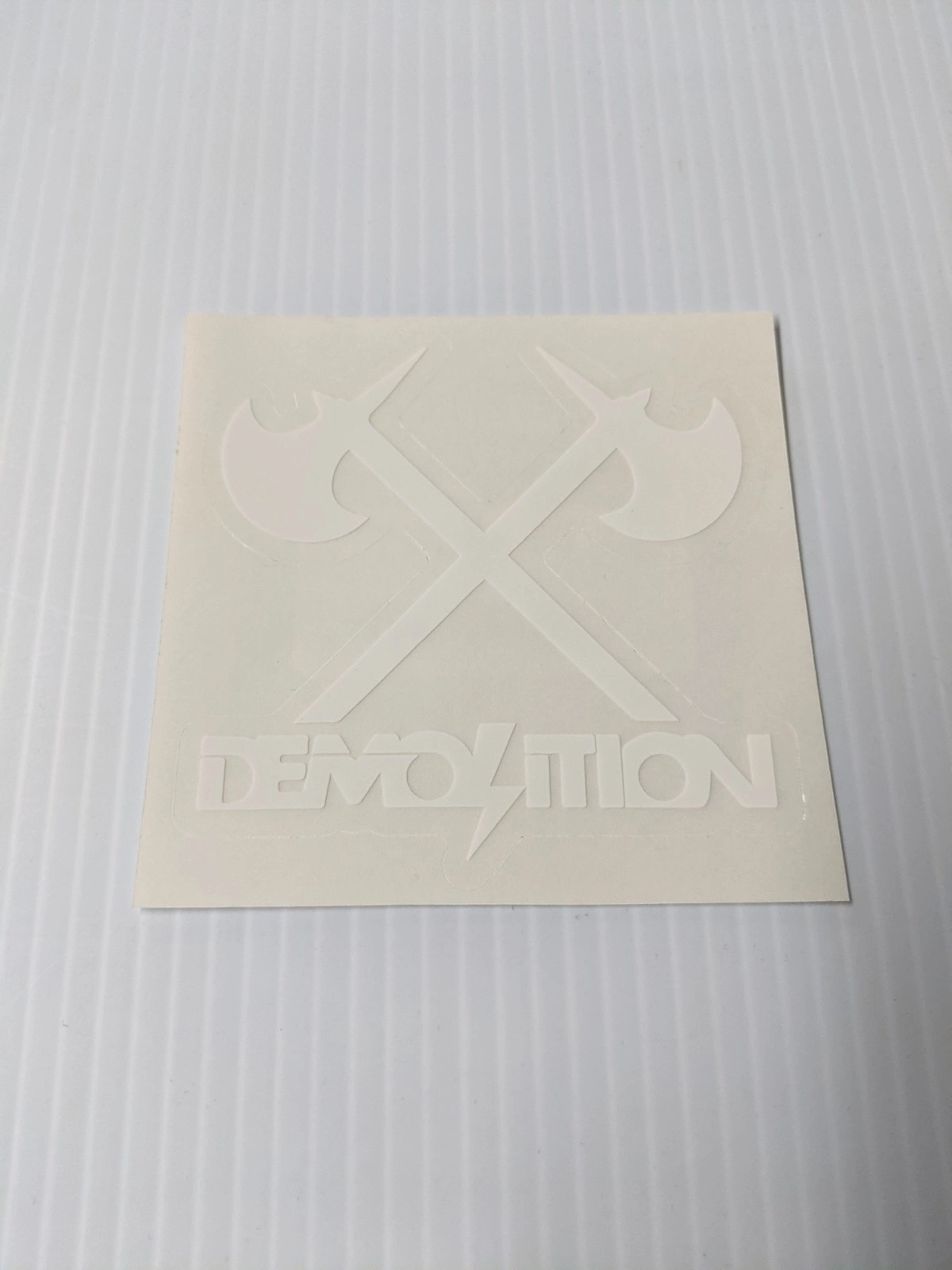Demolition Sticker - Axes Logo - 3" x 3" - WHT Ea. 2 Demolition Sticker - Axes Logo - 3" x 3" - WHT Ea. - Image 2