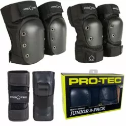 Protec 3 Pack Pad Set - Black Junior -Sportwheels Outlet Store image 9203