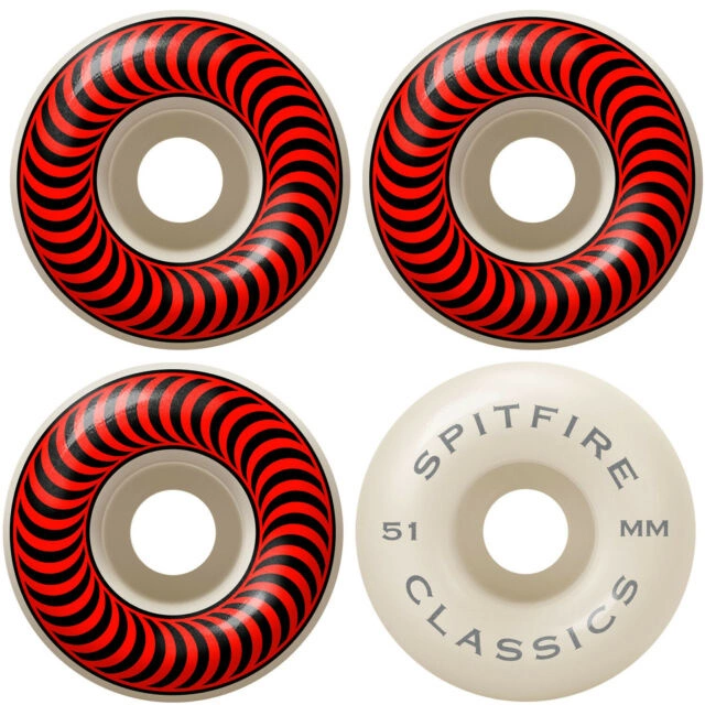 Spitfire Wheels - F4 - 99D - Classics Red 51 - Set/4 1 Spitfire Wheels - F4 - 99D - Classics Red 51 - Set/4