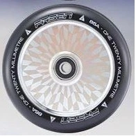 FASEN HOLLOW CORE SCOOTER WHEEL OFF CHROME/BLACK 120MM