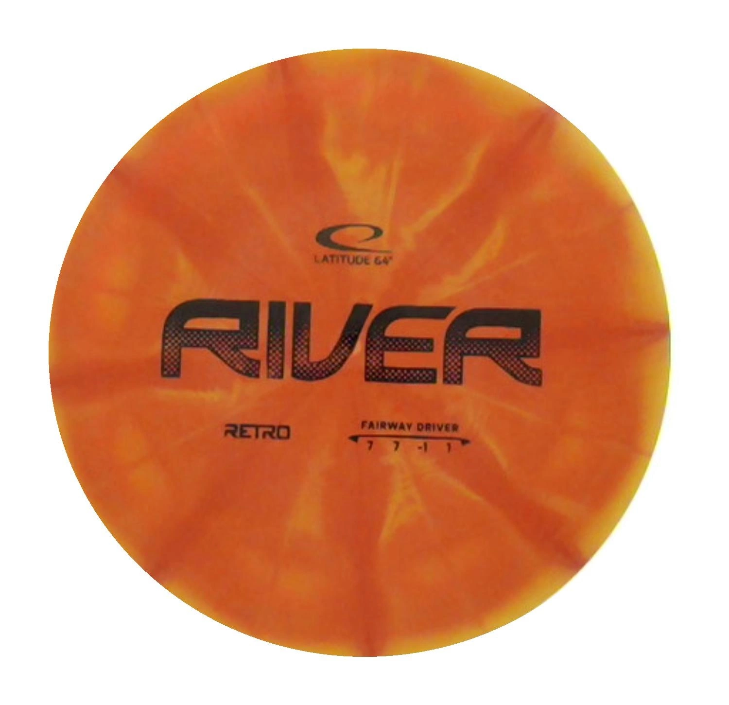 LATITUDE 64 RETRO BURST LINE DISC GOLF RIVER FAIRWAY DRIVER ORANGE 1 LATITUDE 64 RETRO BURST LINE DISC GOLF RIVER FAIRWAY DRIVER ORANGE